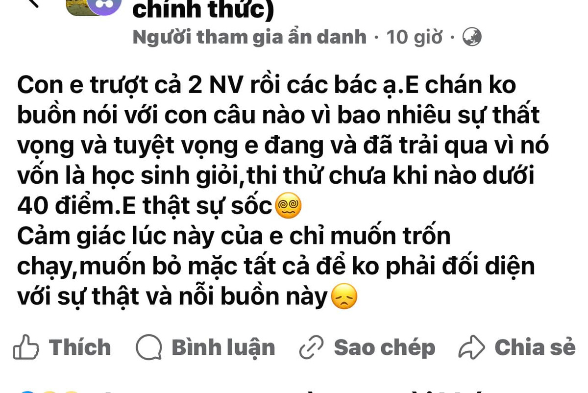 Bình tĩnh cùng con vượt cú sốc thi trượt vào lớp 10 Binh tinh cung con vuot cu soc thi truot vao lop 10