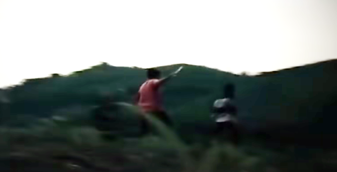 Sau đó, Hùng dùng chân đá vào mặt anh Long, làm anh Long ngã xuống đất. Sau cú ngã, anh Long ngồi dậy rồi bảo vợ gọi điện thoại cho ông Phàn Văn Chung (là bố đẻ của chị Hoa). Chị Hoa lấy điện thoại gọi cho bố rồi nói rằng "Hùng đánh anh Long sắp chết". Khi chị Hoa chưa nói dứt câu thì Hùng yêu cầu nạn nhân chuyển máy cho anh ta nói chuyện với ông Chung nhưng chị Hoa đã tắt máy điện thoại... Anh Long bỏ chạy thì Hùng đuổi theo, dùng con dao quắm vụt vào lưng của anh Long... 