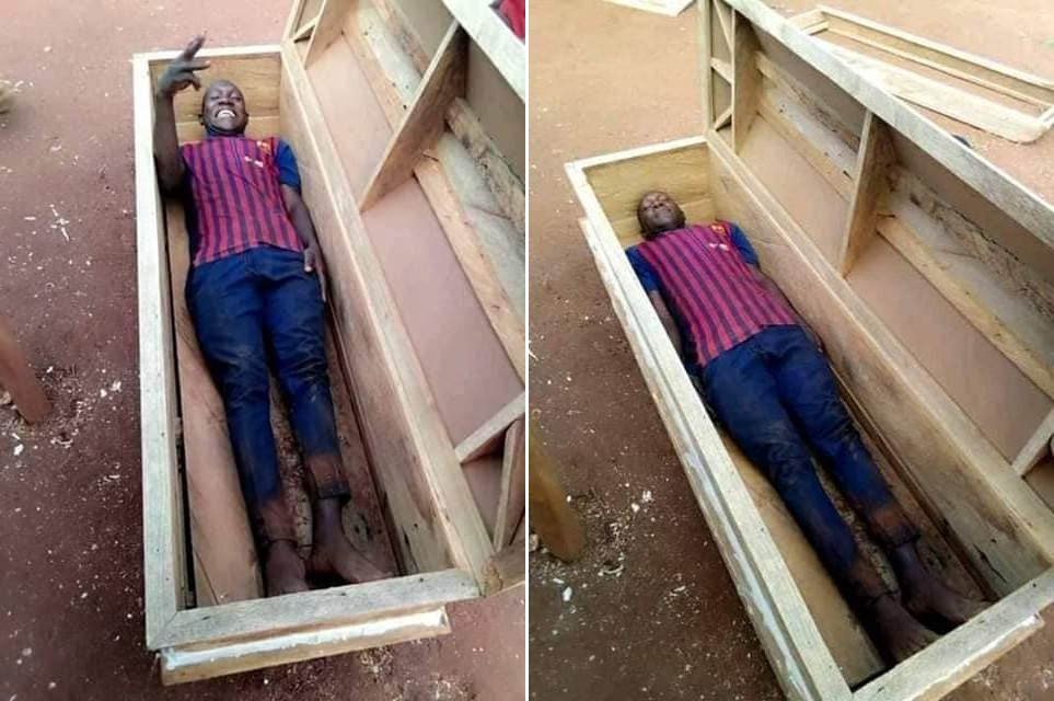 Chang trai nam trong quan tai chup anh cho 