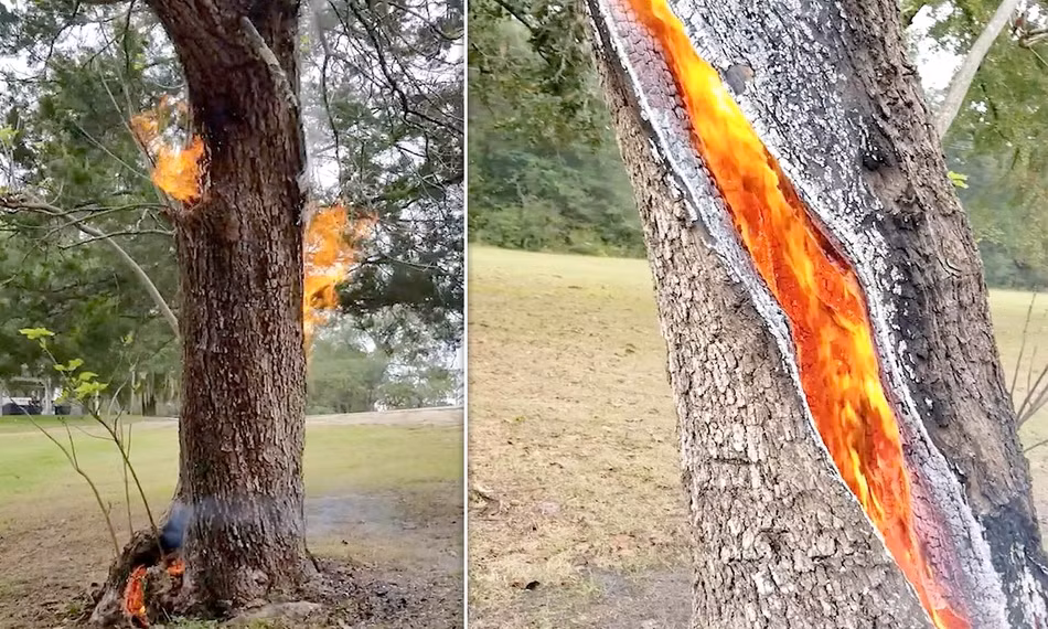 Theo Glenn, khi nhìn thấy cảnh tượng thân cây bị sét đánh, bốc lửa cháy rừng rực bên trong, anh thực có sự tôn trọng sâu sắc đối với mẹ thiên nhiên.