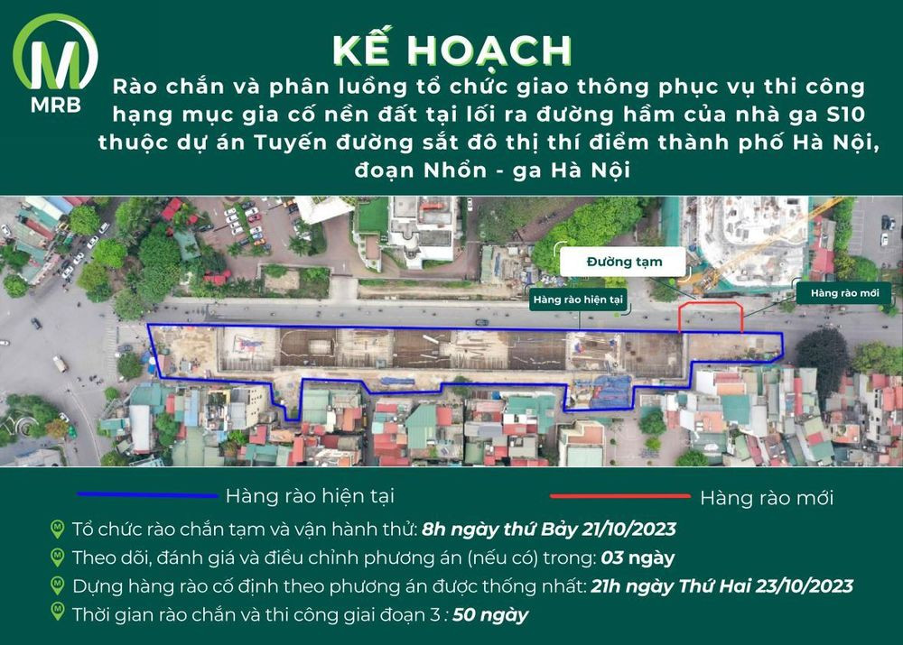 Ha Noi: Rao chan, phan luong phuc vu thi cong hang muc tai Ga S10