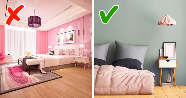 Nội thất đơn sắc trong cùng một phòng sẽ khiến bạn như đang bước vào một ngôi nhà búp bê. Có ít nhất 2 màu chủ đạo sẽ tô điểm cho không gian khác biệt hơn.