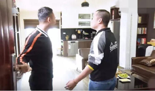 Phòng bếp gọn gàng hơn kể từ khi có bàn tay của bà xã Trọng Hoàng. Ảnh: Vlog Minh Hải.