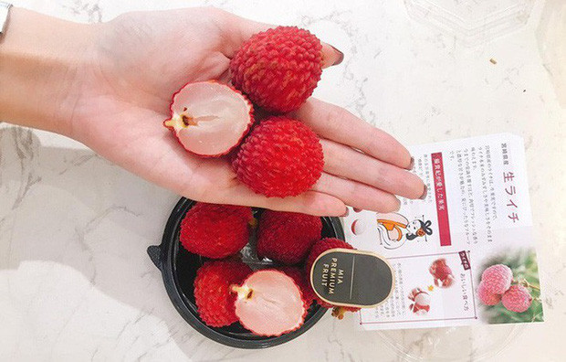 Theo người bán, vải không hạt Nhật chỉ có thể đem về Việt Nam theo đường xách tay bằng máy bay với số lượng ít. Ảnh: Mia Fruit.