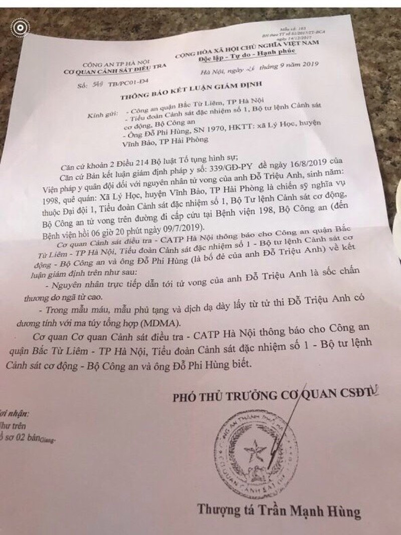 Vu Chien sy CAND tu vong bat thuong: Xuat hien tinh tiet moi