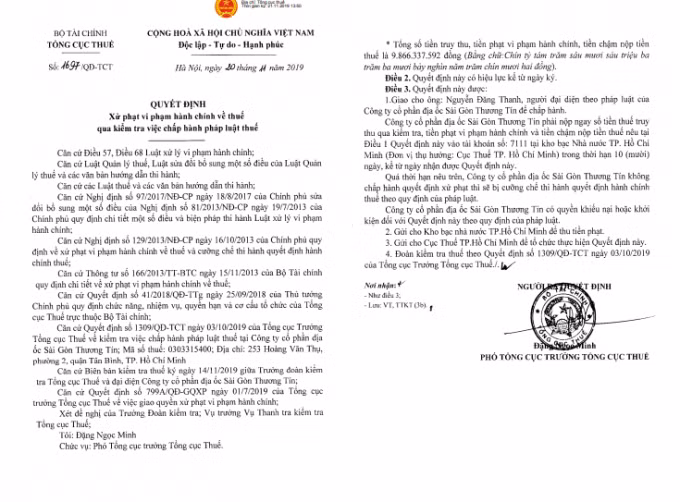 Dia oc Sai Gon Thuong Tin “an quyt” 7,8 ty tien thue dang so huu bat dong san khung nao?