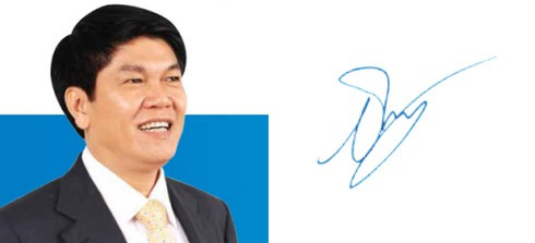 Chữ ký của ông Trần Đình Long - Chủ tịch Tập đoàn Hòa Phát không quá phức tạp và có đường nét hướng lên. Ông Trần Đình Long đang sở hữu 700 triệu cổ phiếu HPG, tương đương khối tài sản trị giá 15.330 tỷ đồng. Ảnh: Infonet.