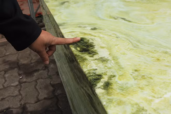 Tấm phản bằng đá xanh ngọc được chế tác hoàn toàn thủ công nên có độ bền rất cao. Ảnh: Dân Việt.