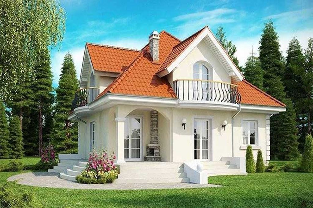 Nhà vườn cấp 4 có gác lửng hiện đại và ấn tượng với màu sắc trang nhã. Chi phí khoảng 800 triệu đồng. Ảnh: Wedo.