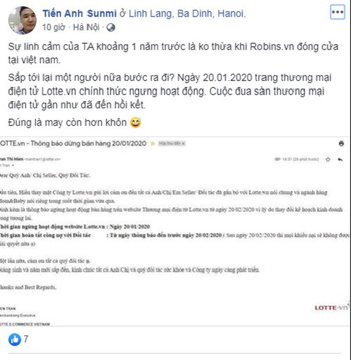 Sau Adayroi, ong lon Han Quoc Lotte.vn dong cua website thuong mai dien tu