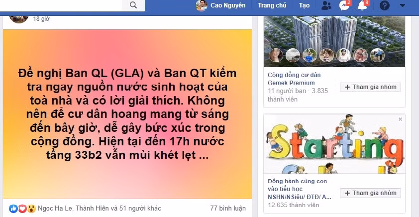 Cu dan chung cu Gemek, Intracom, Thang Long Victory...phat hoang nuoc may boc mui la