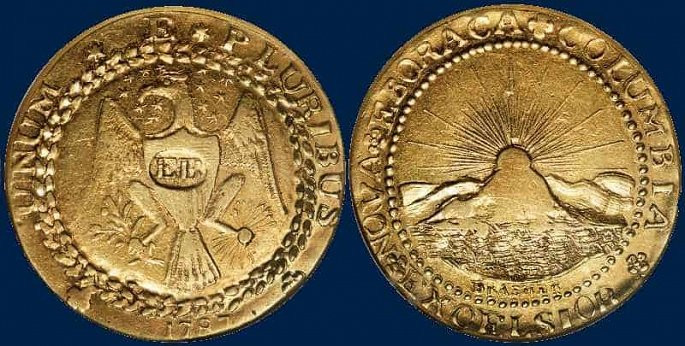 Brasher Doubloon là một đồng xu vàng của Mỹ được đúc năm 1787 do người thợ kim hoàn tên Ephraim Brasher tự đúc xu bằng vàng 22 carat cho mình. Năm 2011, đồng xu vàng được bán với giá 7,4 triệu USD.