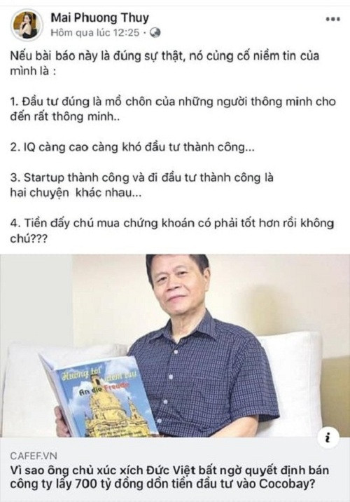 Mai Phuong Thuy bat ngo len tieng khuyen dai gia dau tu 600 ty vao Cocobay