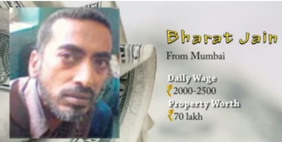 Bharat Jain được biết nhiều trong giới ăn mày Ấn Độ. Nhờ việc kiên trì đi ăn xin, anh ta đã mua được 2 căn hộ trị giá 7.000.000 lakh (tương đương 2,3 tỷ đồng). Ảnh: WorthvieW.