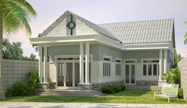 Nhà cấp 4 mái thái được ưa chuộng tại các vùng nông thôn, nơi có mức thu nhập thấp nhưng diện tích đất rộng. Ảnh: Internet.