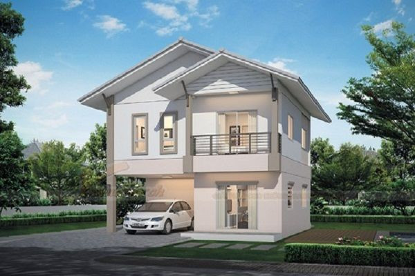 Nhà 2 tầng mái thái xây trên tổng diện tích đất 4.5x9m, được thiết kế theo phong cách hiện đại với chi phí xây dựng 500 triệu đồng. Ảnh: Internet.