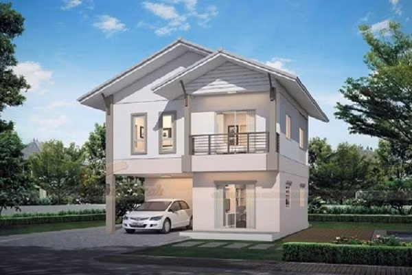 Nhà 2 tầng mái thái xây trên tổng diện tích đất 4.5x9m, được thiết kế theo phong cách hiện đại với chi phí xây dựng 500 triệu đồng. Ảnh: Internet.