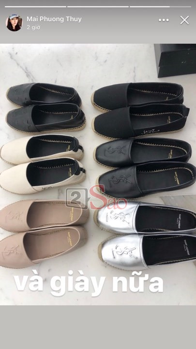 Giày cũng phải mua liền 6 đôi. Ảnh: 2sao.