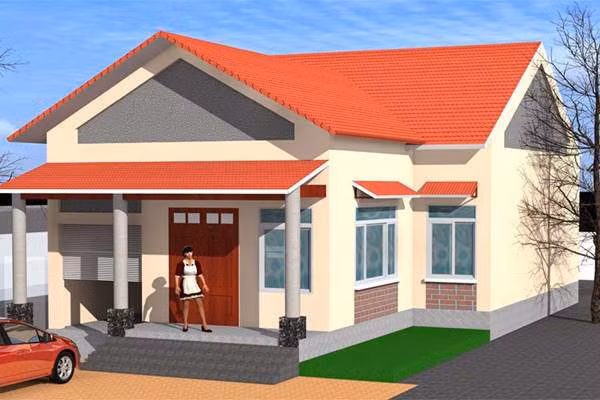 Nhà cấp 4 mái ngói đỏ được xem là kiến trúc truyền thống ở Việt Nam. Ảnh: Khám phá.