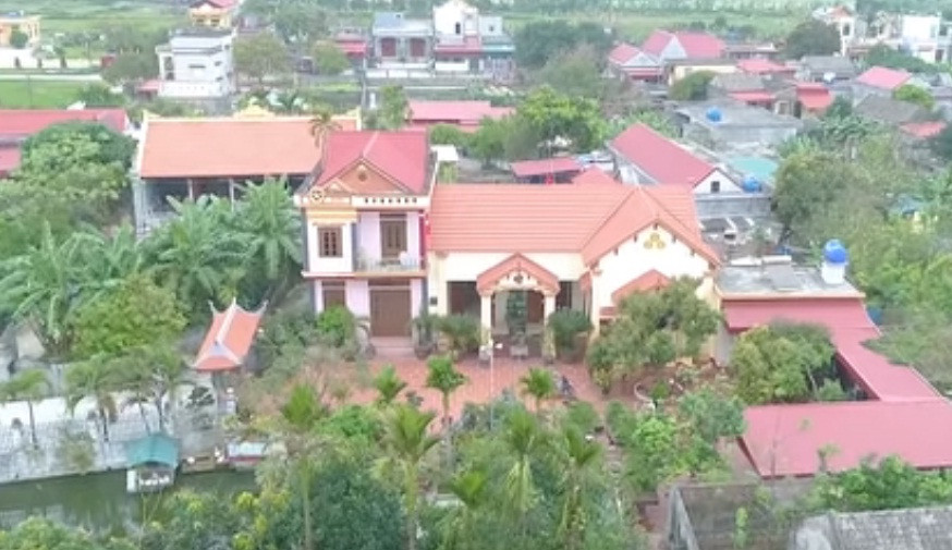 Gia đình Tuấn Anh sống trong căn nhà rộng hàng trăm m2 ở xã An Quý (huyện Quỳnh Phụ, tỉnh Thái Bình). Ảnh: Vlog Minh Hải