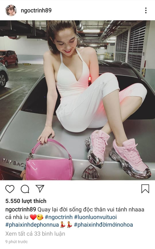 Sáng 27/11, Ngọc Trinh chính thức cho biết vừa chia tay người đàn ông trong bóng tối, trở về cuộc sống độc thân vui vẻ. Ảnh: Vietnamnet.