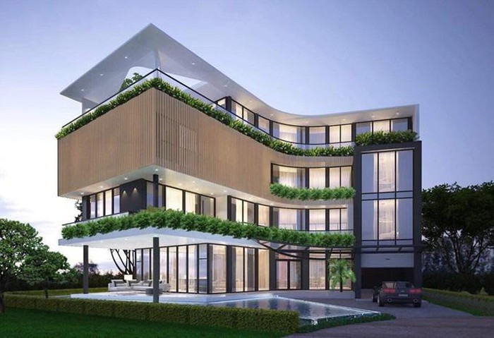 Căn biệt thự rộng tới 650m2, được thiết kế theo phong cách hiện đại có khu sân vườn rộng rãi, thoáng mát.