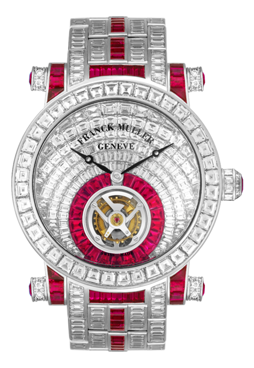 Chiếc đồng hồ cao cấp của thương hiệu Franck Muller chỉ có tính năng cơ bản là điểm giờ, phút và tourbillon nhưng có giá cao 'ngất ngưởng' từ 1,2 đến 2 triệu USD (tương đương khoảng gần 27,8 - 46 tỷ đồng).