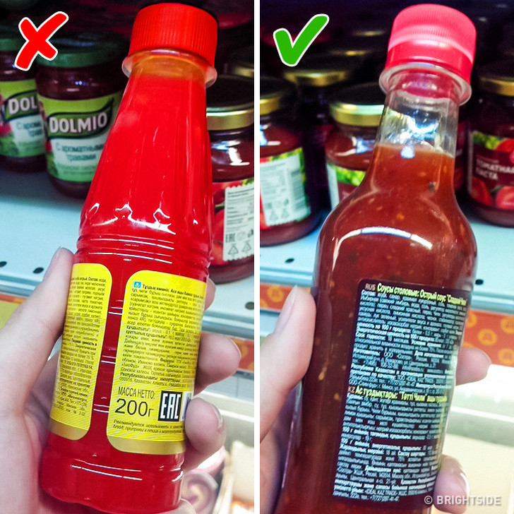 Có thể bạn cho rằng thực phẩm có màu tươi sáng thì chất lượng sẽ tốt hơn sản phẩm cùng loại mà tối màu. Tuy nhiên, điều này không hoàn toàn đúng. Ví dụ trái cây và rau quả được trồng trên mặt đất thường có màu xỉn, đốm và các khiếm khuyết khác dù chúng tươi ngon. Còn trái cây được trồng trong nhà kính rất đẹp và hấp dẫn, nhưng chúng có thể chứa hóa chất.