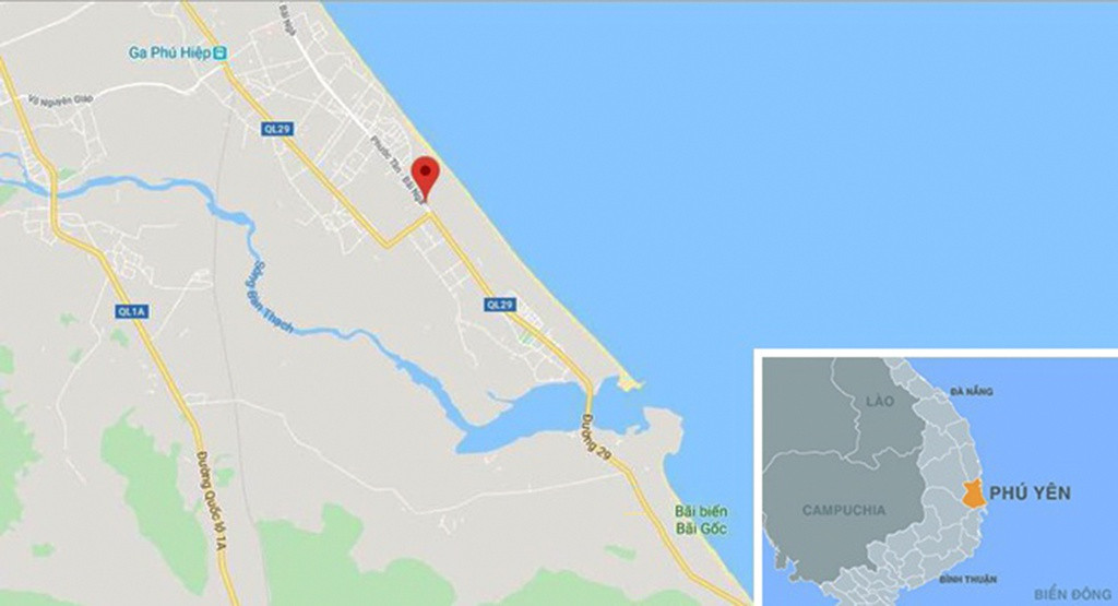 Vụ tai nạn xảy ra ở xã Hòa Hiệp Nam, huyện Đông Hòa (Phú Yên). Ảnh: Google Maps.