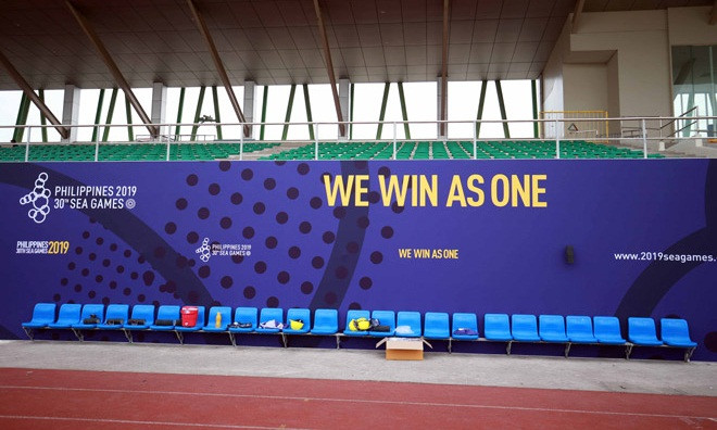Hiện, các khâu chuẩn bị của nước chủ nhà SEA Games 30 ở sân vận động Binan gần như đã hoàn tất. Ảnh: Khám phá.