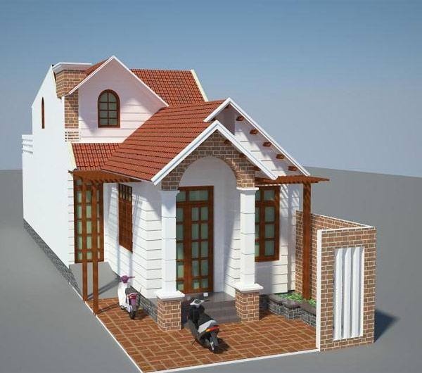 Nhà cấp 4 dạng ống có gác lửng 3 phòng ngủ thích hợp ở thành phố. Ảnh: Internet.