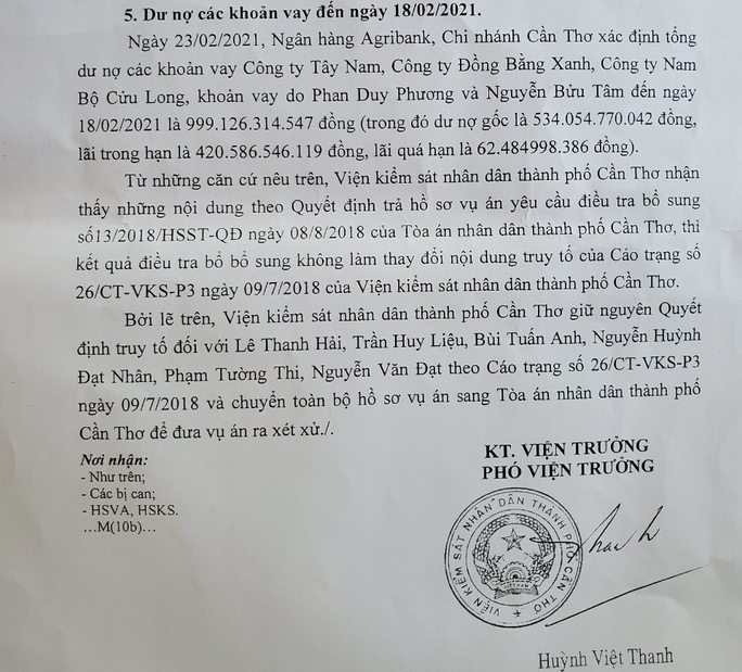 Phục hồi điều tra “đại án” 1.000 tỷ đồng ở Cần Thơ - Hình 3 Phuc hoi dieu tra “dai an” 1.000 ty dong o Can Tho-Hinh-3