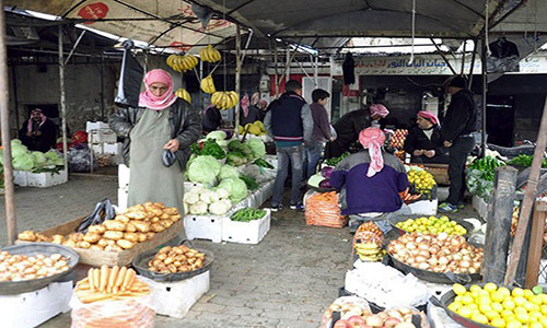 Những mặt hàng tươi ngon được bày bán trong chợ ở Syria.