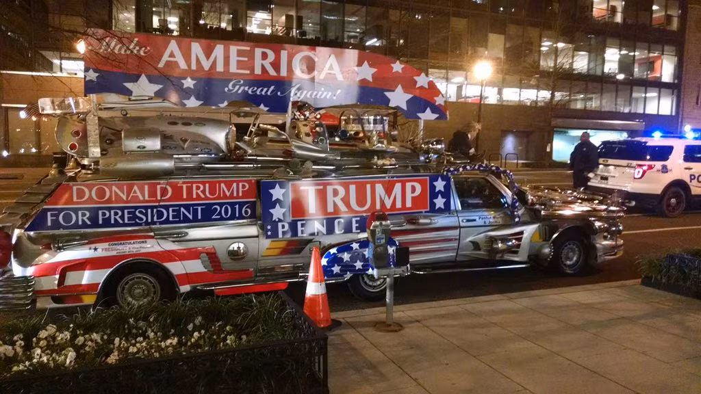 Đường phố thủ đô Washington trong ngày ông Trump nhậm chức.