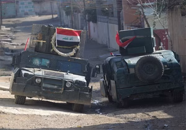 Xe quân sự của lực lượng Iraq tham gia chiến dịch giải phóng Mosul. (Nguồn ảnh: Fars News Agency)