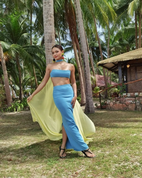 Đối thủ của Thanh Ngân từng đăng quang Miss Bohol 2017 và Miss Global Beauty Queen Philippines 2018. Ngoài ra, cô là Á hậu 3 tại Hoa hậu Hoàn vũ Philippines 2020. Ảnh: Tiền Phong.