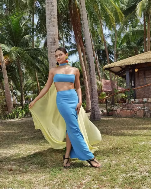 Đối thủ của Thanh Ngân từng đăng quang Miss Bohol 2017 và Miss Global Beauty Queen Philippines 2018. Ngoài ra, cô là Á hậu 3 tại Hoa hậu Hoàn vũ Philippines 2020. Ảnh: Tiền Phong.