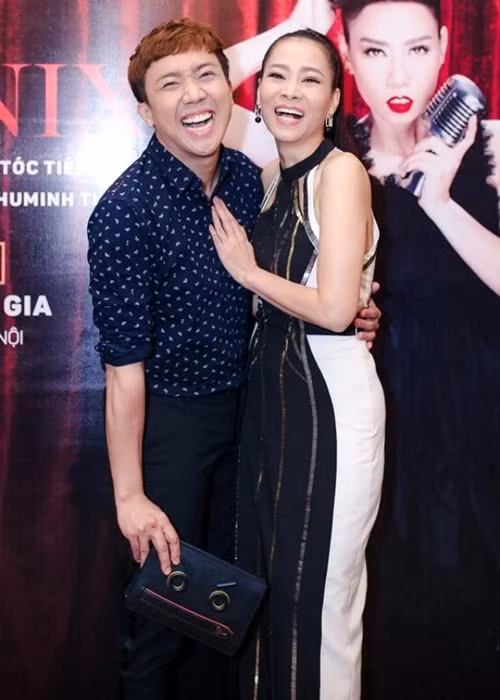 Trấn Thành và Thu Minh có mối quan hệ thân thiết. Trong chương trình Chuyện tối nay với Thành năm 2017, Trấn Thành cho biết, Thu Minh là thần tượng của anh. Ảnh: Techz.