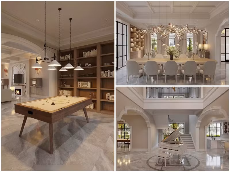 Biệt thự của mẹ đẻ Phạm Hương có hai tầng, sân vườn rộng rãi, bể bơi ngoài trời, nội thất sang trọng. Ảnh: Sức Khỏe Và Đời Sống.