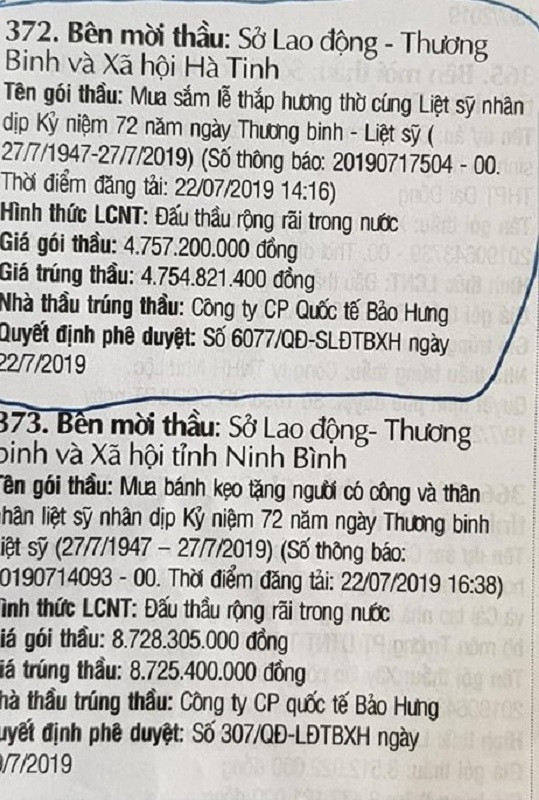 Tai sao goi thau sam le thap huong liet sy gan 5 ty cua Ha Tinh khien du luan xon xao?