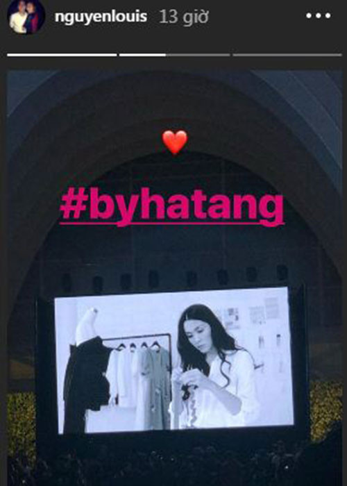 Không chỉ đến dự show diễn của Hà Tăng, Louis Nguyễn còn dành chia sẻ ngọt ngào cho vợ.