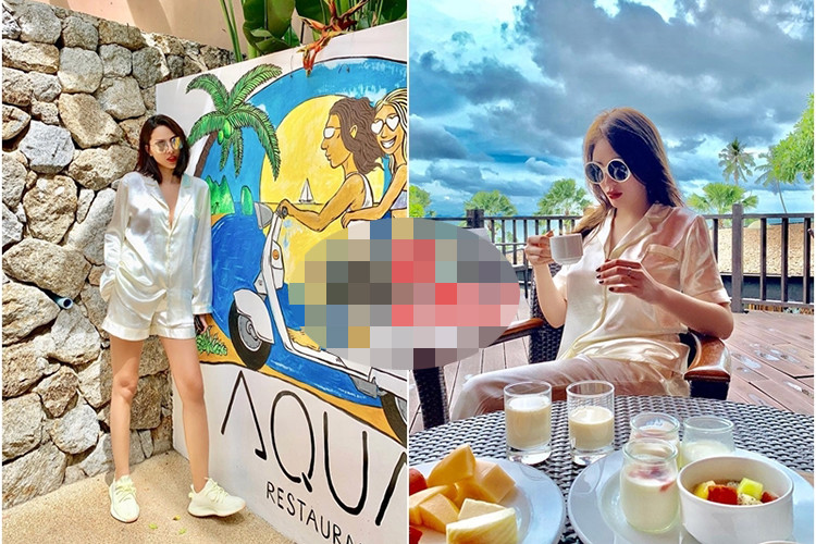 Không chỉ thân thiết, Minh Triệu và Kỳ Duyên còn mặc đồ đôi như tình nhân. Ảnh: Vietnamnet