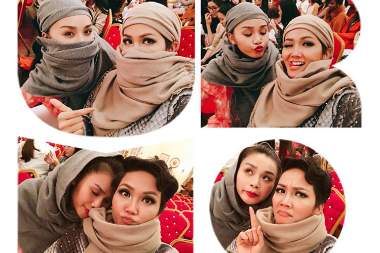 Mỗi lần tham gia một cuộc thi, H"hen Niê lại có thêm những người bạn mới bởi ở cô toát lên sự chân thành, giản dị.