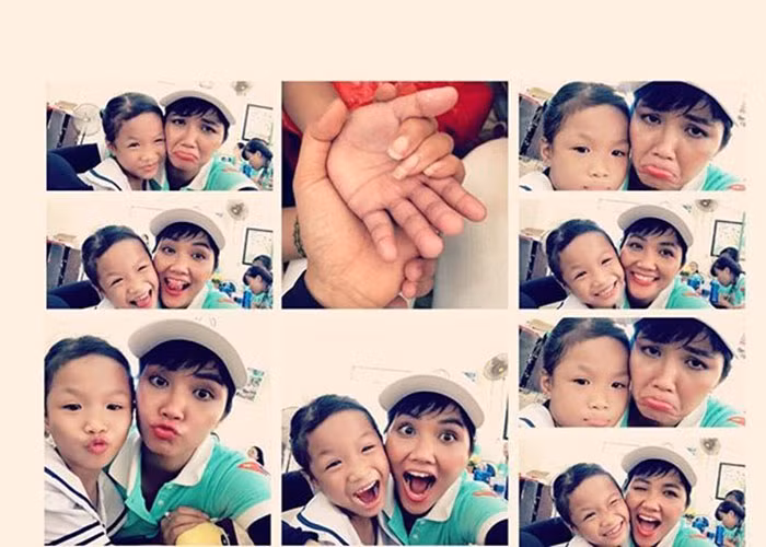 Sự thân thiện của H'hen Niê được lòng nhiều em nhỏ từng gặp gỡ cô.