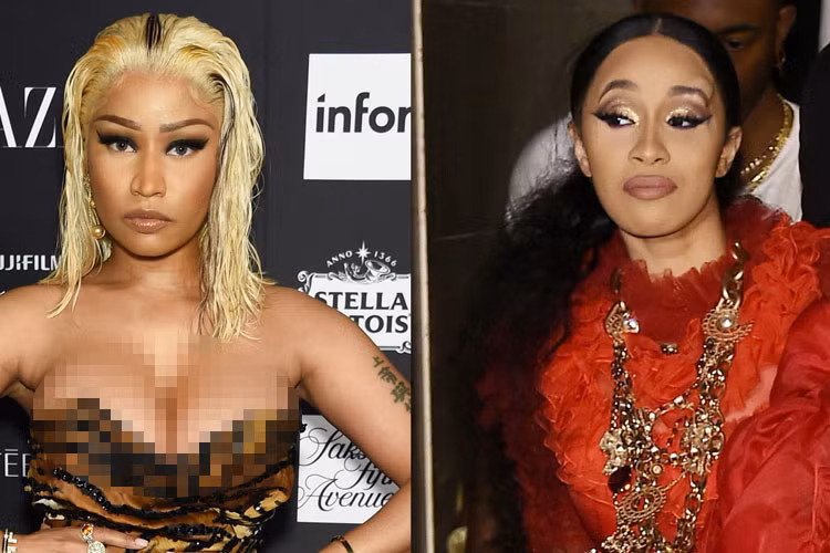 Tháng 9/2018, theo video chia sẻ trên mạng xã hội, 2 nữ rapper nổi tiếng Hollywood Cardi B và Nicki Minaj choảng nhau tại sự kiện. Người bị giật tóc, kẻ bị ném guốc. Sau cuộc ẩu đả, Cardi B đã ra về với một u trên trán. Ảnh: Justjared