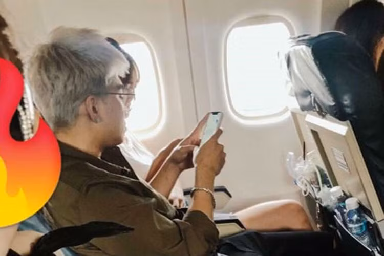 Cặp đôi tin đồn còn lộ ảnh ngồi cạnh nhau trên máy bay đi Côn Đảo. Ảnh: Saostar