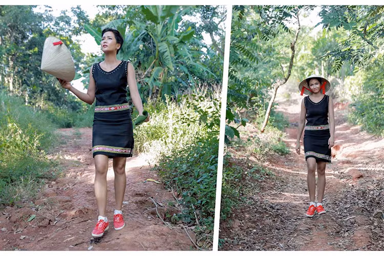 Chỉ khi xuất hiện trước công chúng, H'hen Niê mới chọn trang phục lộng lẫy. Ảnh: Star1