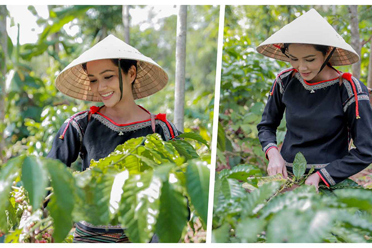 Trong trang phục người Ê-Đê, nàng hoa hậu lại càng chiếm được cảm tình của khán giả. Ảnh: Star1