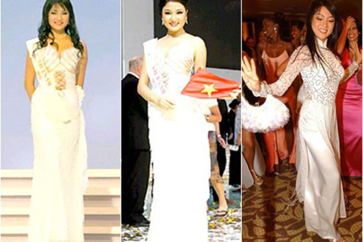 Hoa hậu Nguyễn Thị Huyền lọt top 15 tại cuộc thi Hoa hậu Thế giới 2004. Ảnh: Gia đình xã hội