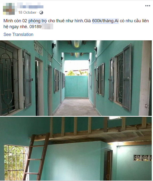 Nhung phong tro het nhu tu biet giam, gia chi 600k/ thang